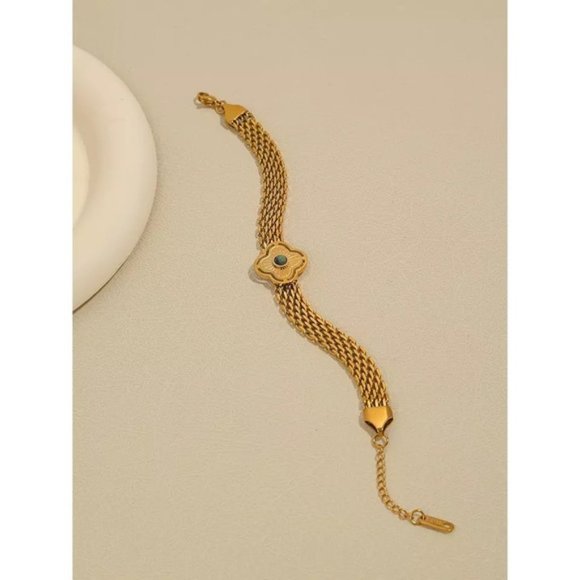 18K Gold Plated Coarse Chains Bracelet - Picture 4 of 9